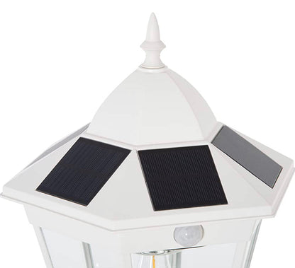 Lampadaire solaire Lighteme 77 pouces, lampadaire d'extérieur vintage étanche en aluminium et verre 