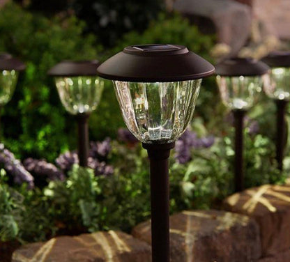Lighteme 8 Pack Solar Pathway LED Lights Outdoor-Stainless Steel ( Gunmetal )