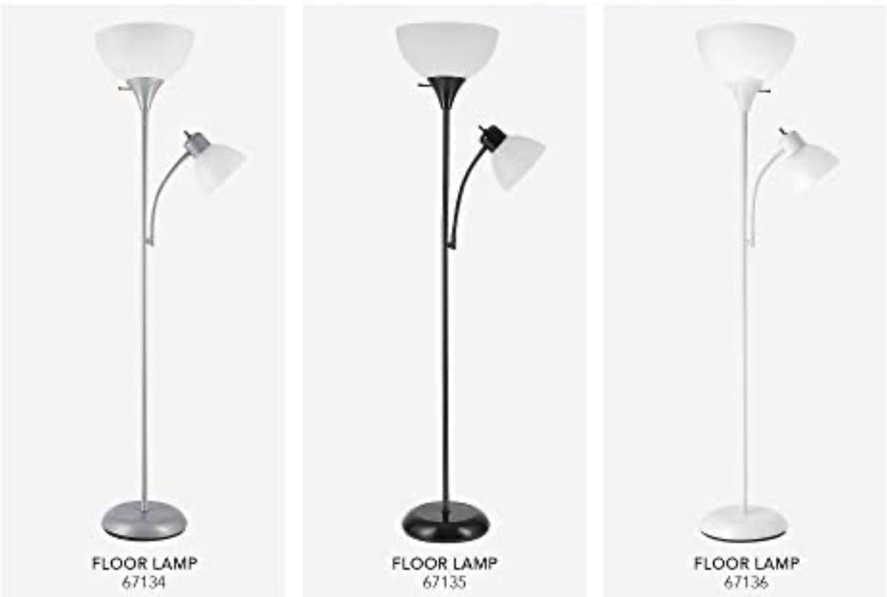 Lighteme – Hochhelle Deckenfluter-Stehleuchte mit 2 Leselampen und effizienter LED