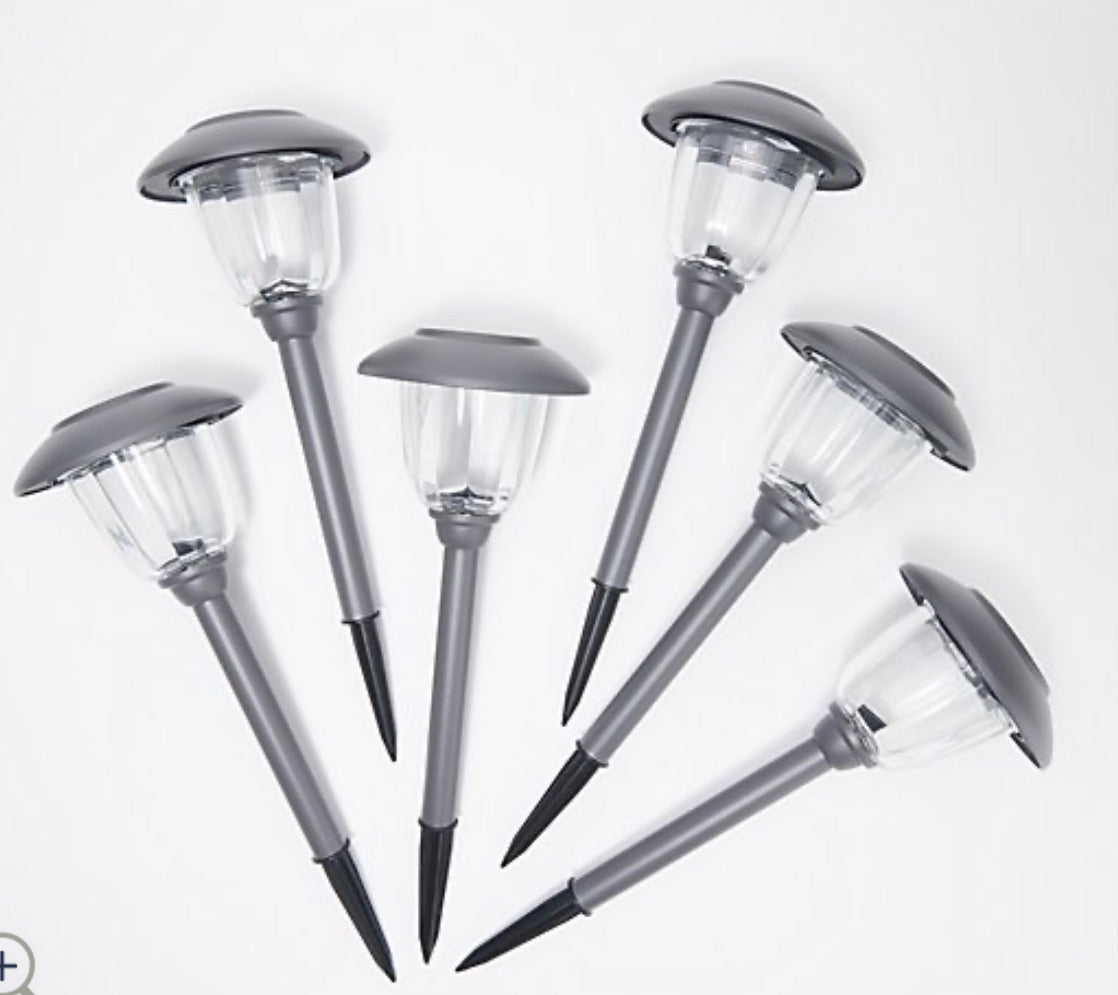 Lighteme 16-Piece Solar Pathway Lights Glass and Aluminum, 16 Lumen