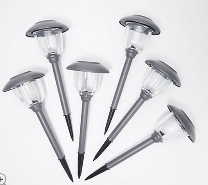 Lighteme 16-Piece Solar Pathway Lights Glass and Aluminum, 16 Lumen
