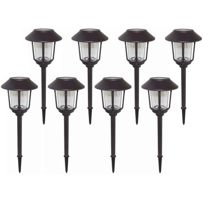 Lighteme 15-Lumen Solar Pathway Lights, Aluminum And Glass 6 Pack