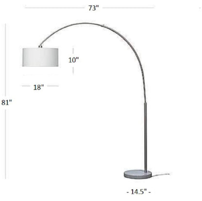 Lighteme Arc Stehlampe mit einzigartiger Hängetrommel – über der Couch gewölbt 