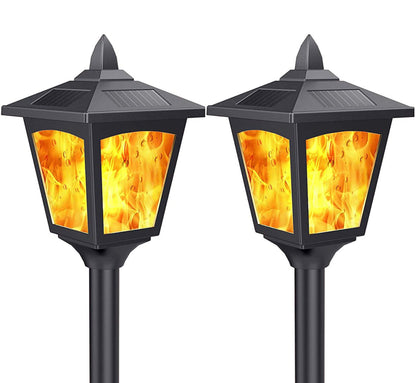 Lampes solaires de jardin Lighteme - Torches décoratives pour patio extérieur, 43 po, lampes de clôture à flammes - Lot de 2 