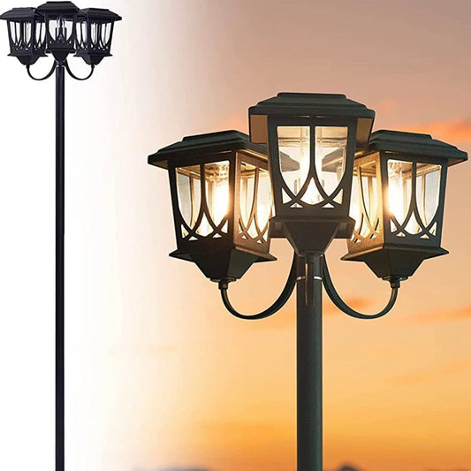 Lighteme Aluminum 74.8“ Outdoor Lamp Post Lights ,3-Head Waterproof Street Lights 60 Lumen