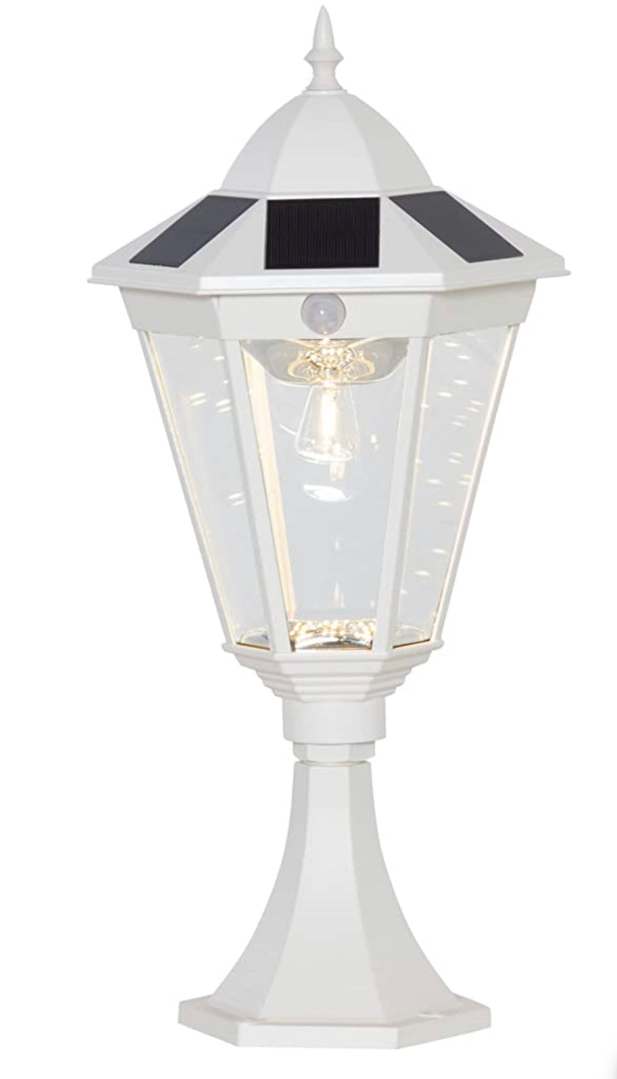 Lighteme 22" Solar Lamp Post Light, Outdoor Fixture with All Weather Aluminum, Motion Activated