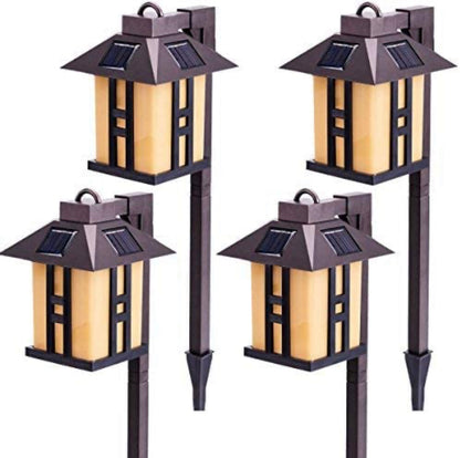 Lot de 4 lampes solaires pour allées de berger Lighteme, style asiatique 