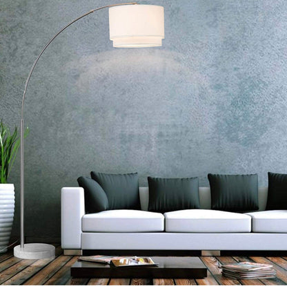 Lighteme Arc Stehlampe mit einzigartiger Hängetrommel – über der Couch gewölbt 