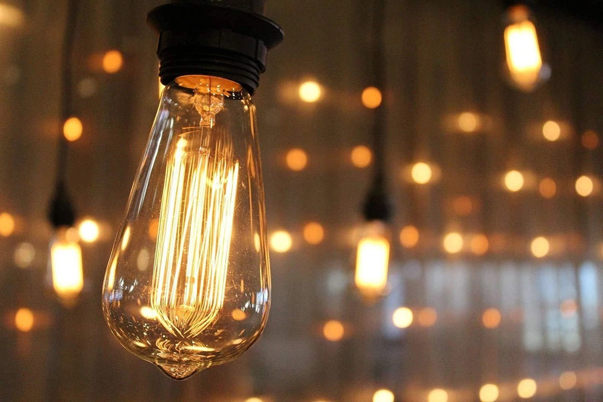 Lighteme 48Ft Pro Vintage Edition Plug-In Outdoor Heavy Quality Commercial String Lights-15 Bulbs