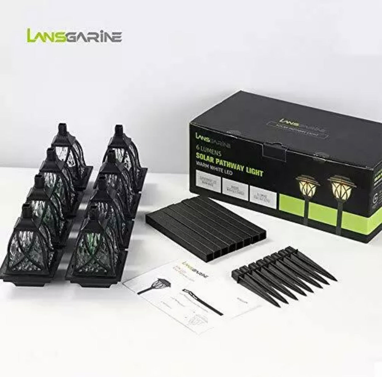 Lot de 8 lampes solaires LED Lighteme, grandes lampes d'extérieur rotatives jusqu'à 10 lumens 