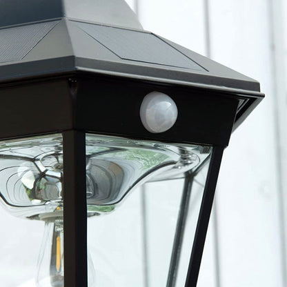 Lampadaire solaire Lighteme 77 pouces, lampadaire d'extérieur vintage étanche en aluminium et verre 