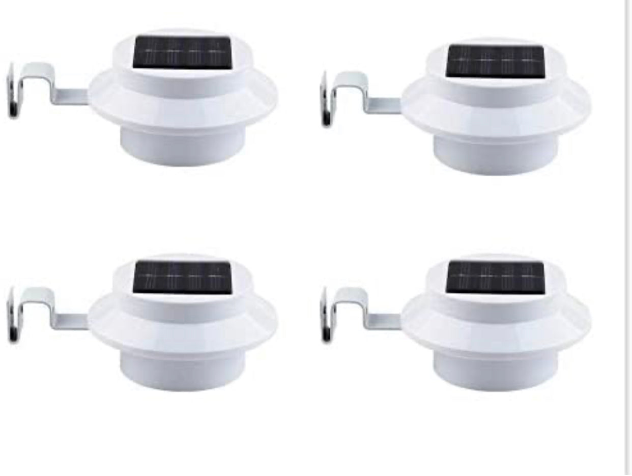Lighteme Solarbetriebene LED-Zaunleuchte mit Pfostenkappe, 4er-Pack, Schwarz 
