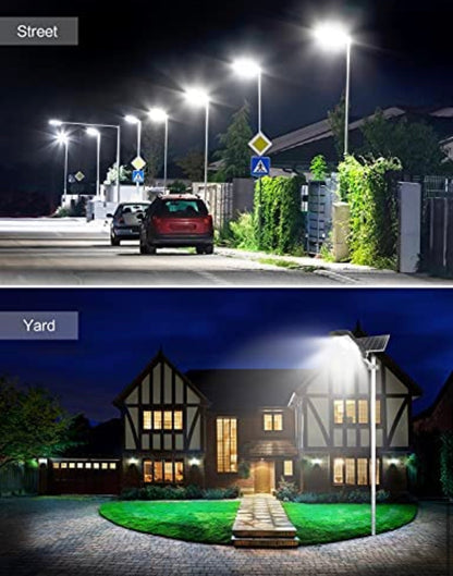 Lighteme 400 W Solar-Straßenlaternen für den Außenbereich, Dämmerung bis Morgengrauen, Solar-LED-Außenleuchte mit Fernbedienung, 6500 K Tageslichtweiß
