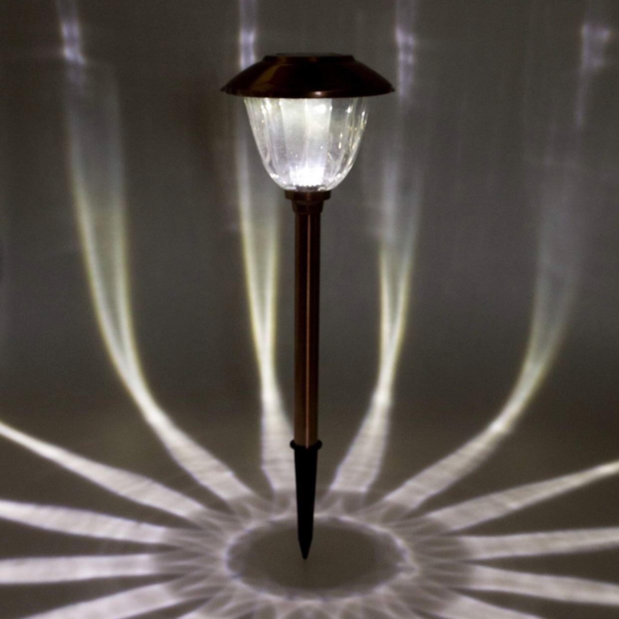 Lighteme 10er-Pack Solar-Wege-LED-Leuchten für den Außenbereich, 15 Lumen, Edelstahl 