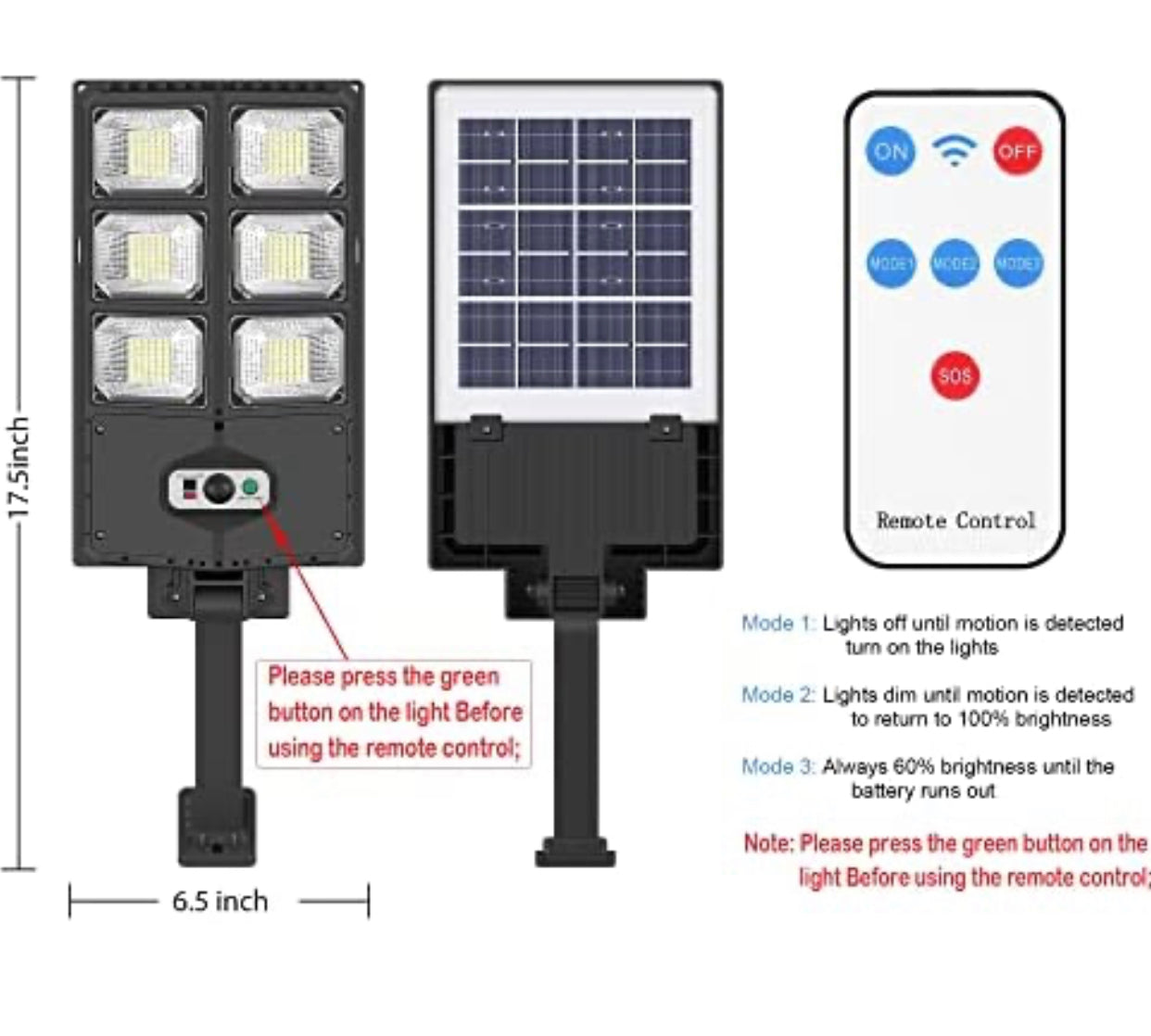 Lampes solaires Lighteme 150 W, 3 modes, applique murale solaire à LED avec détecteur de mouvement et télécommande, 8 000 lm