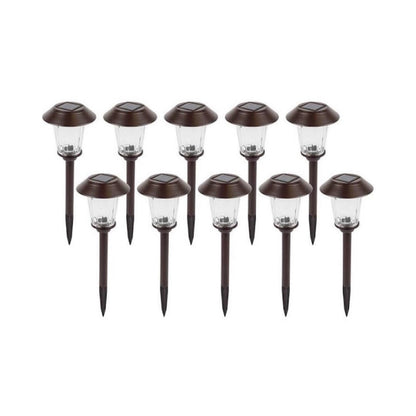 Lighteme High-End Solar LED Pathway Lights Glass And Stainless Steel (10-Pack)