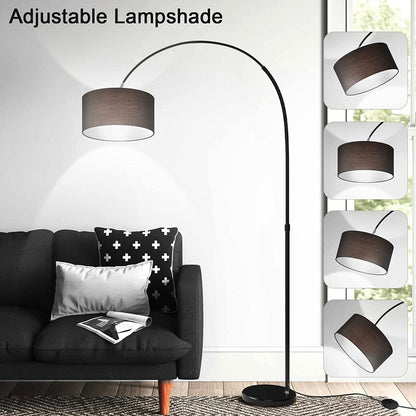 Lampadaire Arc Lighteme, lampe sur pied moderne pour salon, intensité variable, 74 pouces de hauteur