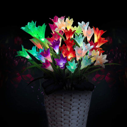 Guirlandes solaires en forme de fleur de lys Lighteme (lot de 4 = 16 fleurs) 