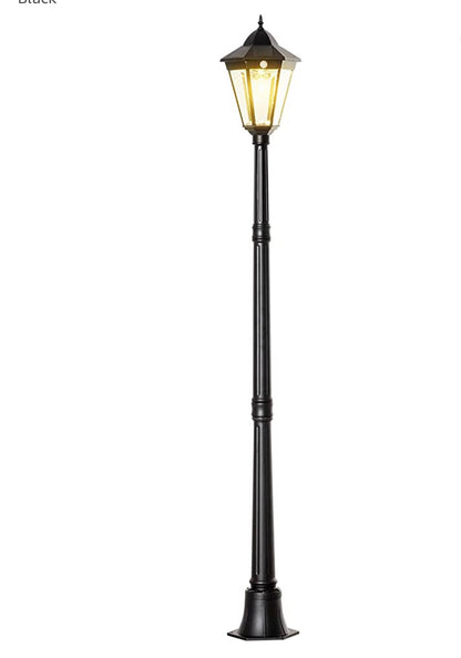 Lampadaire solaire Lighteme 77 pouces, lampadaire d'extérieur vintage étanche en aluminium et verre 