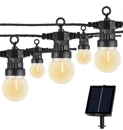 Guirlande lumineuse solaire d'extérieur à DEL Lighteme de 7,2 m (27 pi) – Ampoules globe rétro Edison 1 W étanches – Luminaires de bistrot de 7,2 m