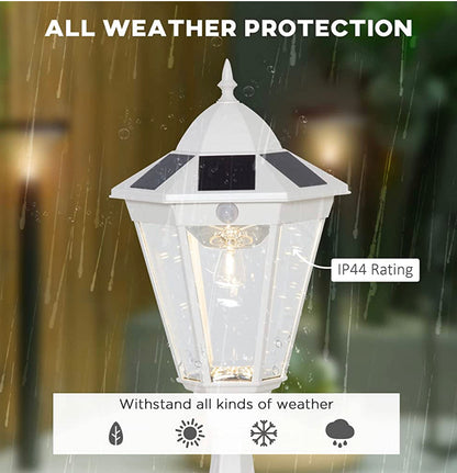 Lighteme 22" Solar Lamp Post Light, Outdoor Fixture with All Weather Aluminum, Motion Activated