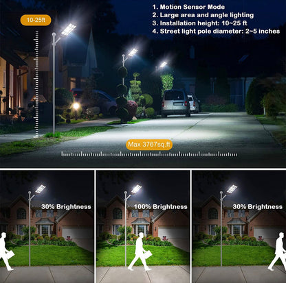 Kommerzielles Solarstraßenlaterne Lighteme 1200W, Parkplatz-Licht 100000LM von der Dämmerung bis zum Morgengrauen mit Direktübertragung