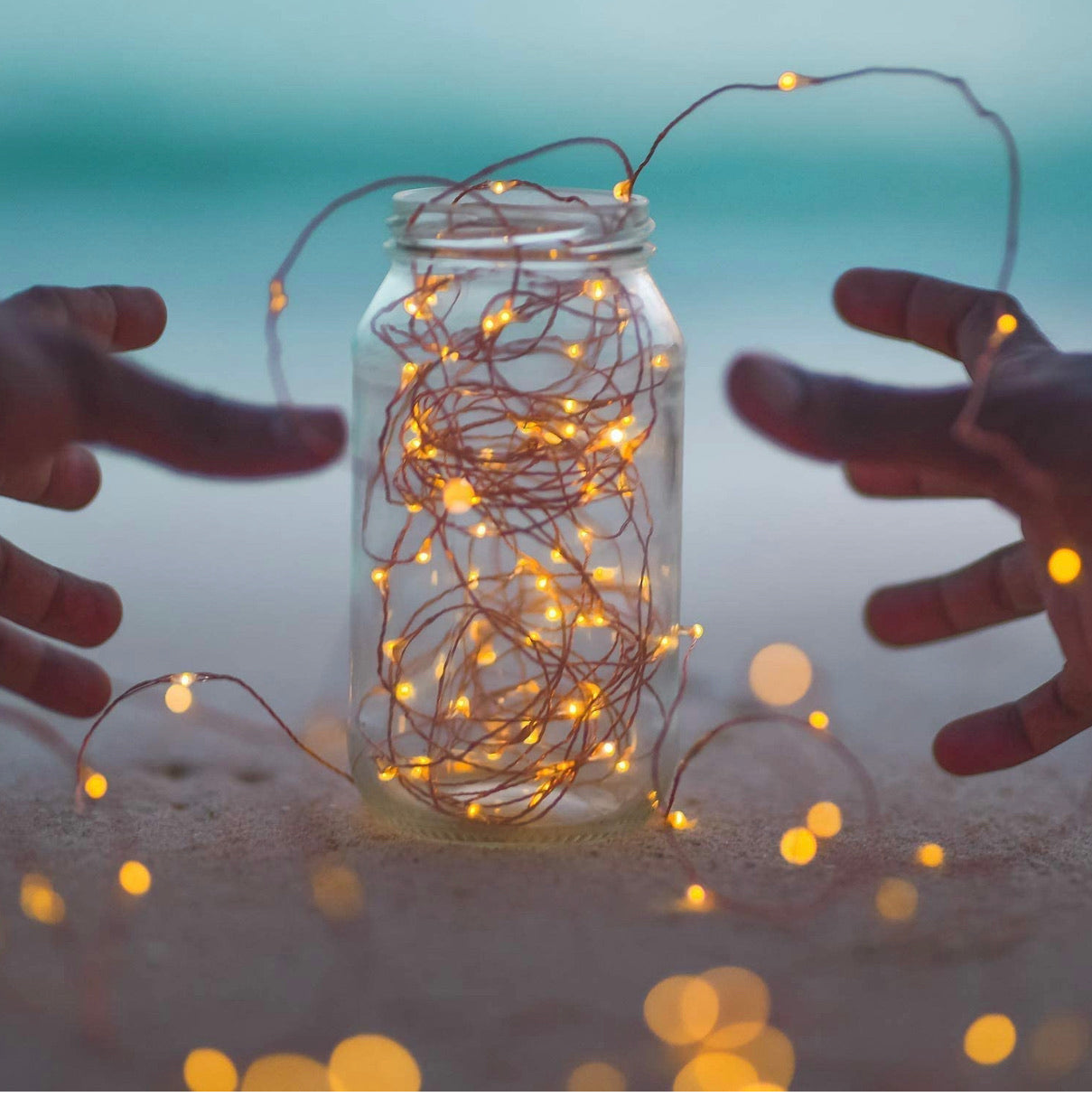 Guirlande lumineuse solaire d'extérieur Lighteme, lot de 2, fil de cuivre, étanche, avec 8 modes d'éclairage