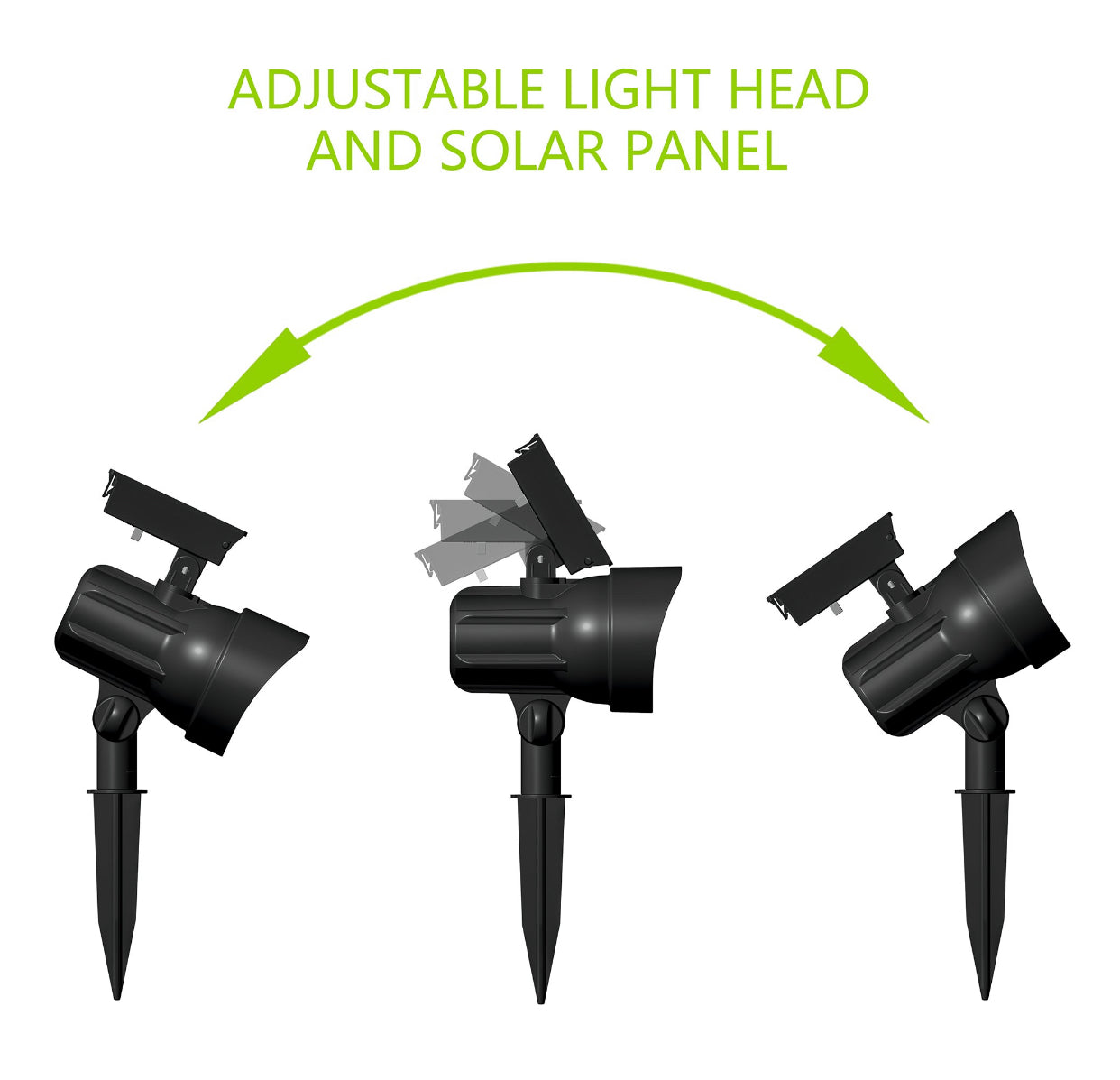 Lot de 5 spots solaires d'extérieur Lighteme 50 lumens, noir 