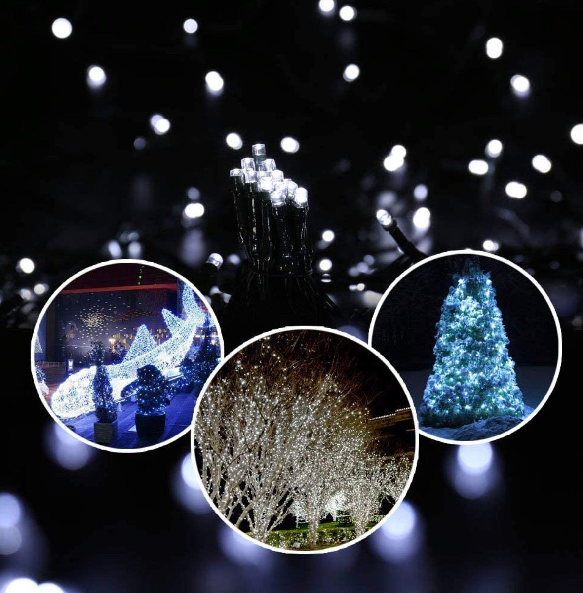 Lighteme 33Ft Solar-LED-Lichterkette 100LED Hellgrünes Kabel 
