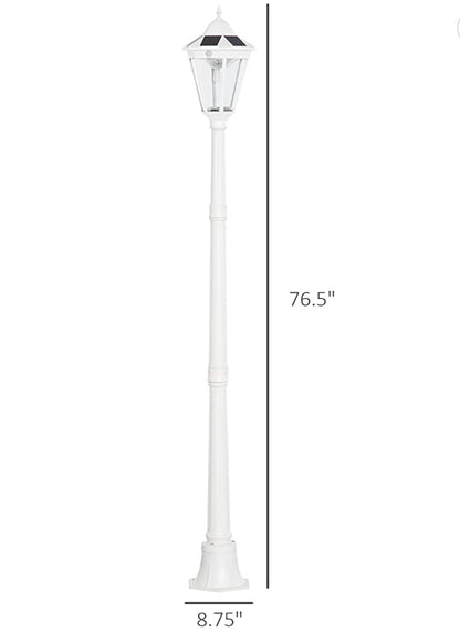 Lampadaire solaire Lighteme 77 pouces, lampadaire d'extérieur vintage étanche en aluminium et verre 