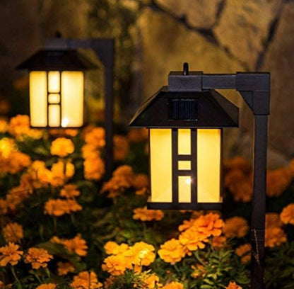 Lot de 4 lampes solaires pour allées de berger Lighteme, style asiatique 