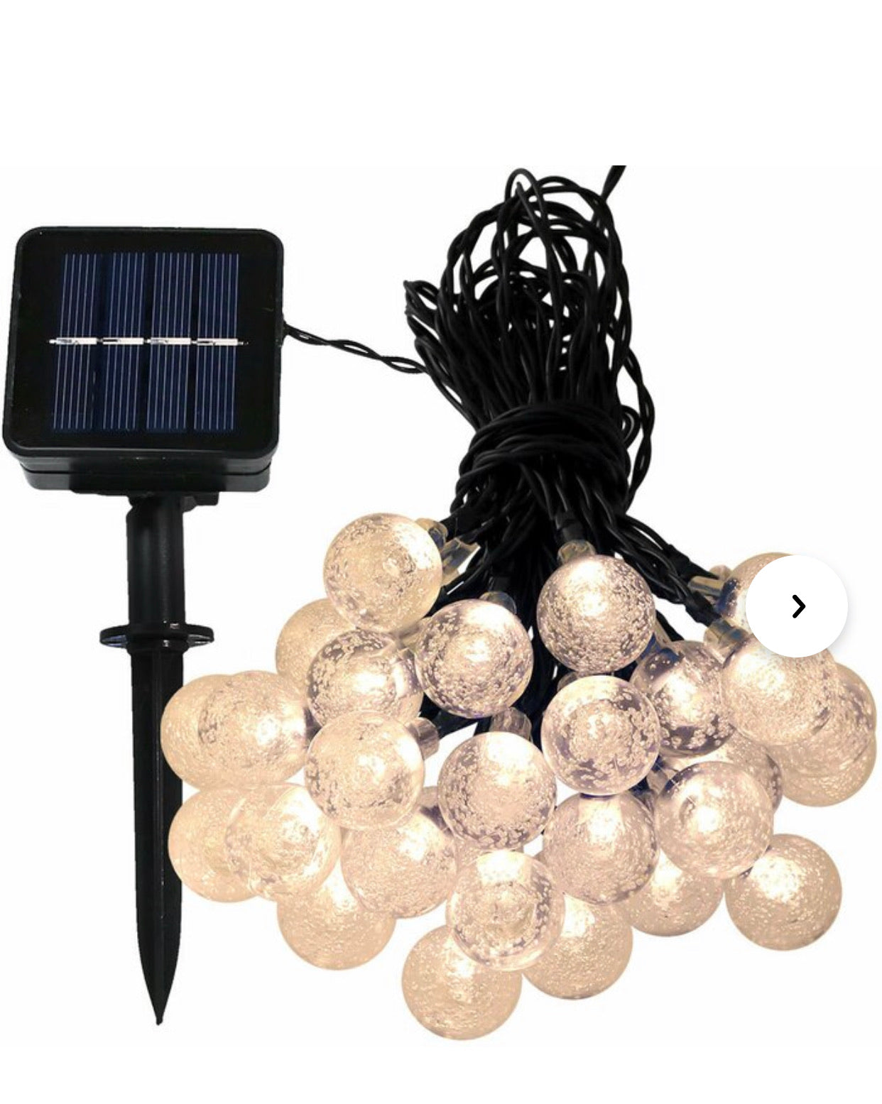 Lampe solaire Lighteme 50 LED, ampoules globe en cristal, étanche, 27 pieds