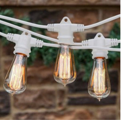 Lighteme 48Ft Pro Vintage Edition Plug-In Outdoor Heavy Quality Commercial String Lights-15 Bulbs