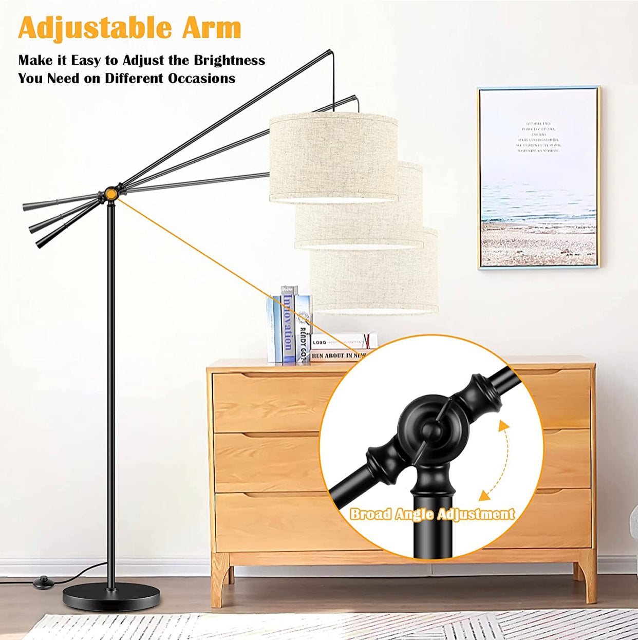 Lighteme Arc Stehlampe Hang - Groß - mit LED-Birne 