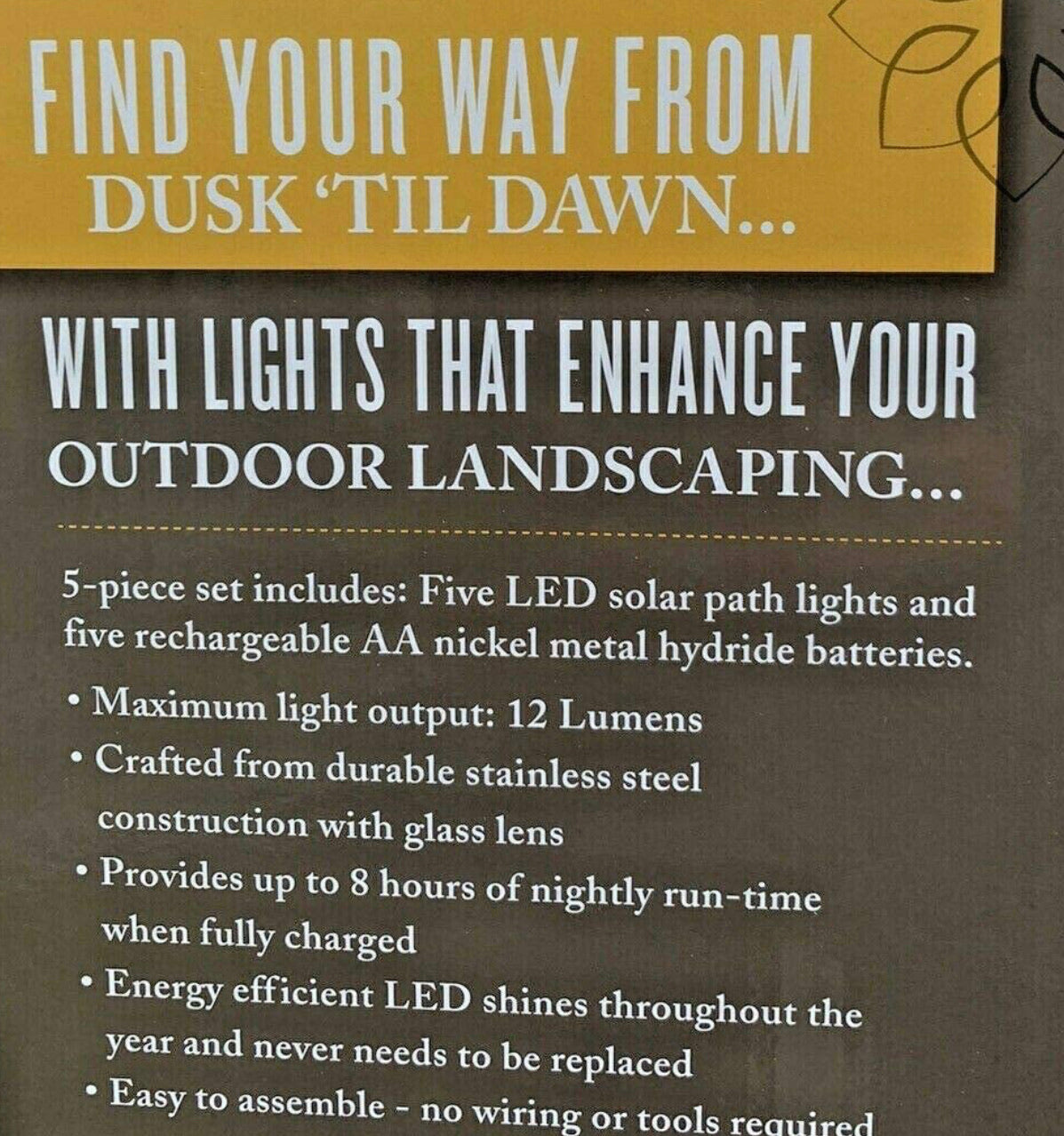 Lighteme Solar LED Pathway Lights, Oil-Rubbed Bronze  (6 Pack)