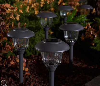 Lighteme 16-Piece Solar Pathway Lights Glass and Aluminum, 16 Lumen