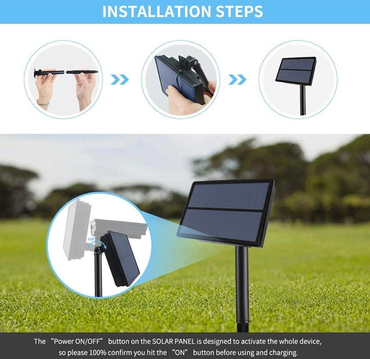 Guirlande lumineuse solaire Lighteme 360 ​​LED avec télécommande, 3,6 m x 1,5 m, pour clôture