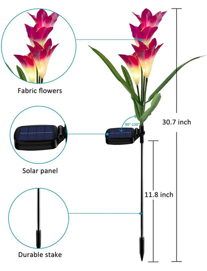 Guirlandes solaires en forme de fleur de lys Lighteme (lot de 4 = 16 fleurs) 