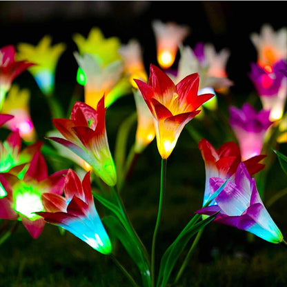 Guirlandes solaires en forme de fleur de lys Lighteme (lot de 4 = 16 fleurs) 