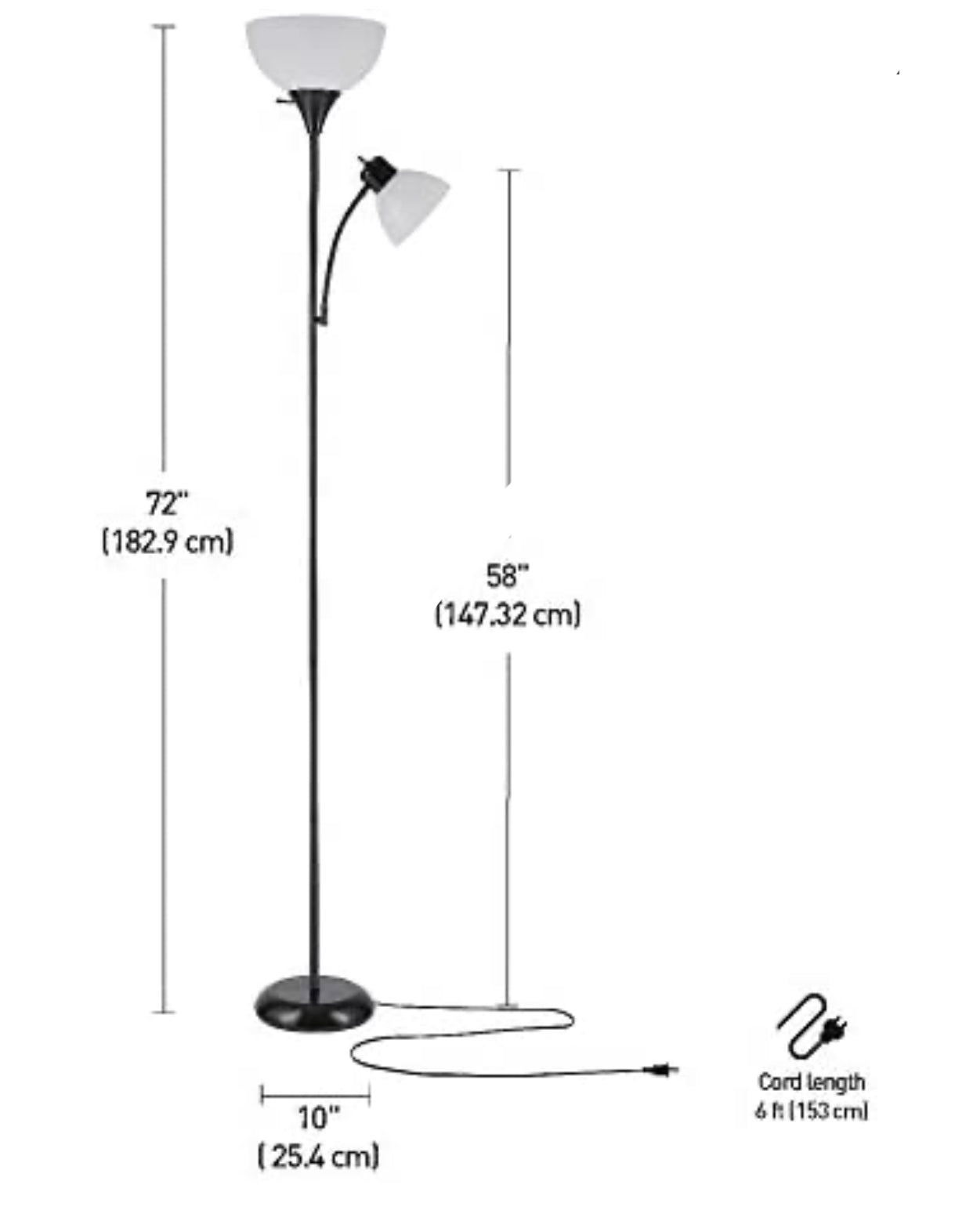 Lighteme – Hochhelle Deckenfluter-Stehleuchte mit 2 Leselampen und effizienter LED