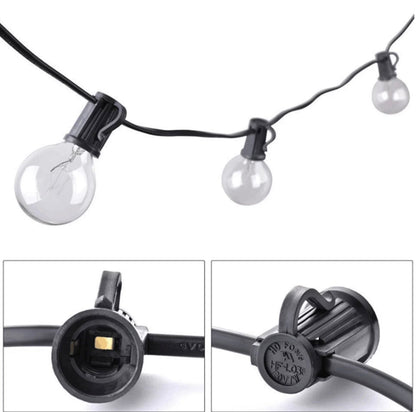 Lighteme 25 Ft Plug-In Outdoor String Light G40 Globe Patio Lights with 26 Edison Glass Bulbs Hanging Light