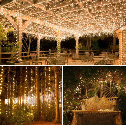Guirlande lumineuse solaire d'extérieur Lighteme, lot de 2, fil de cuivre, étanche, avec 8 modes d'éclairage