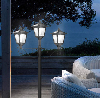Lampadaire solaire d'extérieur à LED Lighteme à 3 luminaires, 50 lumens - 72 pouces 