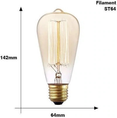 Lighteme 48Ft Pro Vintage Edition Plug-In Outdoor Heavy Quality Commercial String Lights-15 Bulbs
