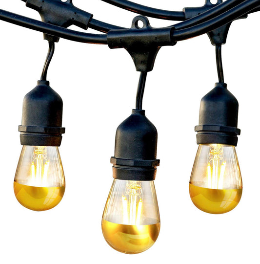 Guirlande lumineuse d'extérieur Lighteme de 14,6 m, antireflet, avec ampoules LED à pointe dorée, 14,6 m
