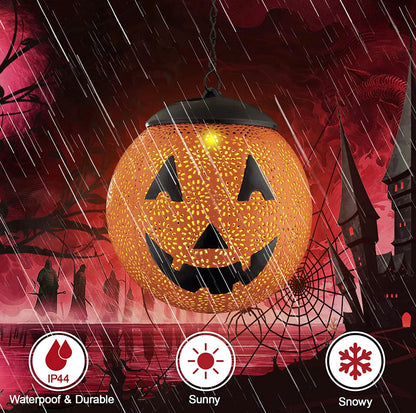Lanterne solaire suspendue d'extérieur Lighteme pour Halloween, lanterne décorative de jardin en métal, LED solaire, étanche, ronde