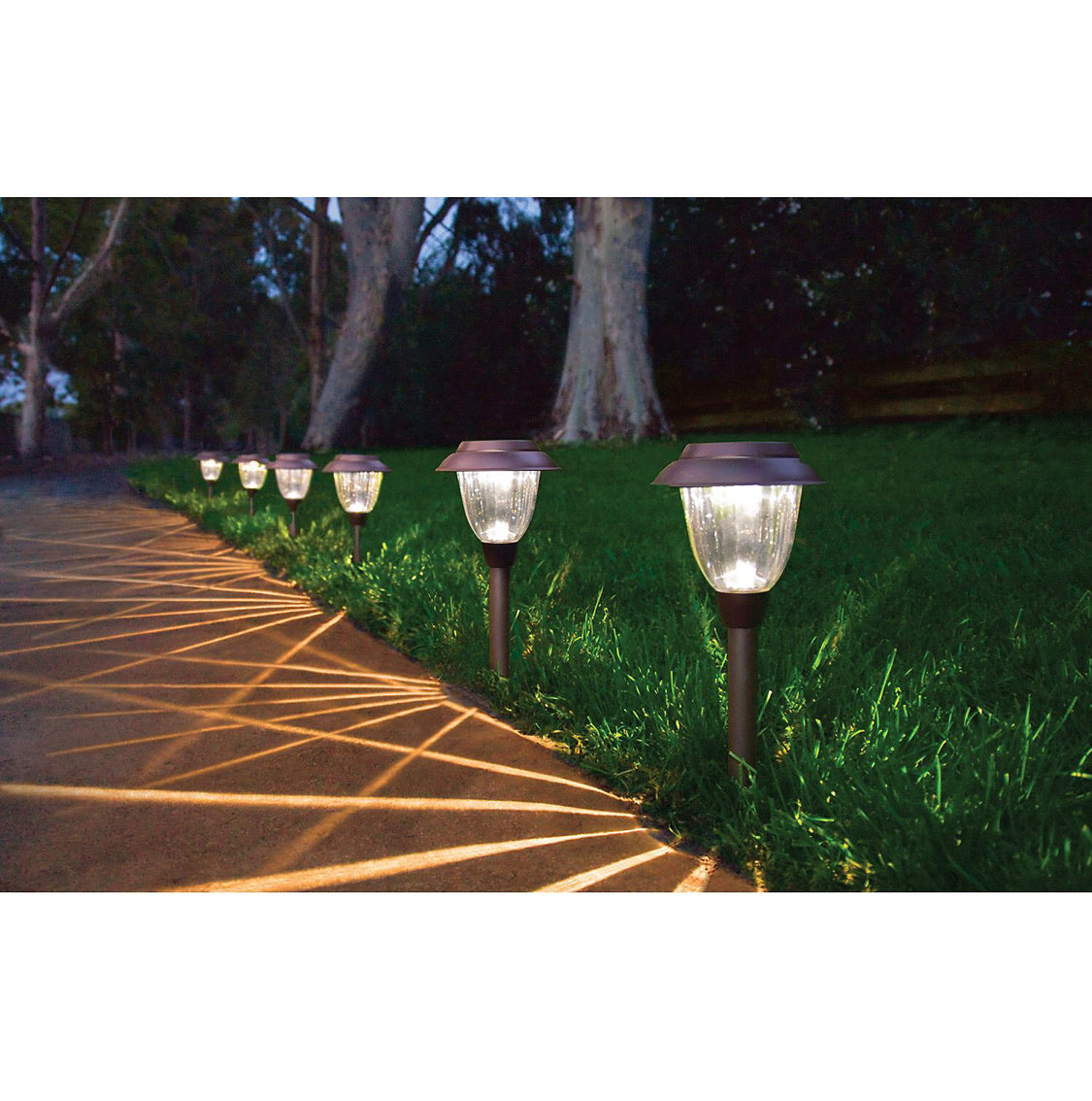 Lighteme High-End Solar LED Pathway Lights Glass And Stainless Steel (10-Pack)