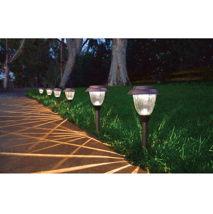 Lighteme High-End Solar LED Pathway Lights Glass And Stainless Steel (10-Pack)