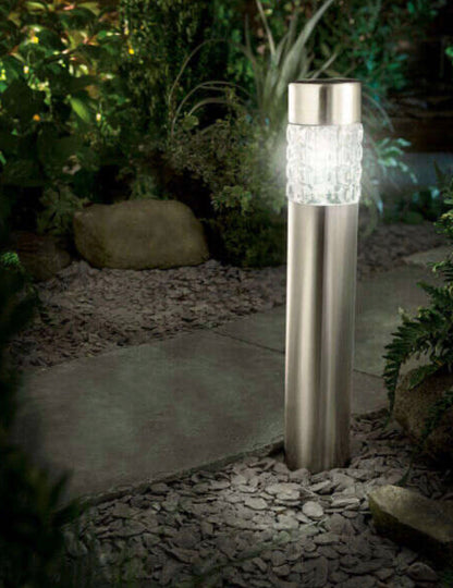 Lighteme Hampton Modern Stainless Steel Solar Powered LED Bollard Pathway  Light -15 Pack