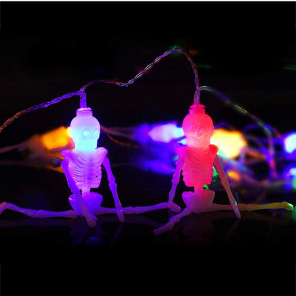 Guirlande lumineuse solaire Lighteme de 3 m, motif squelette, pour Halloween, 20 LED, 2 modes d'éclairage